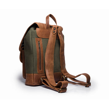Tomcat  | Green | Cotton Canvas | Brown Leather