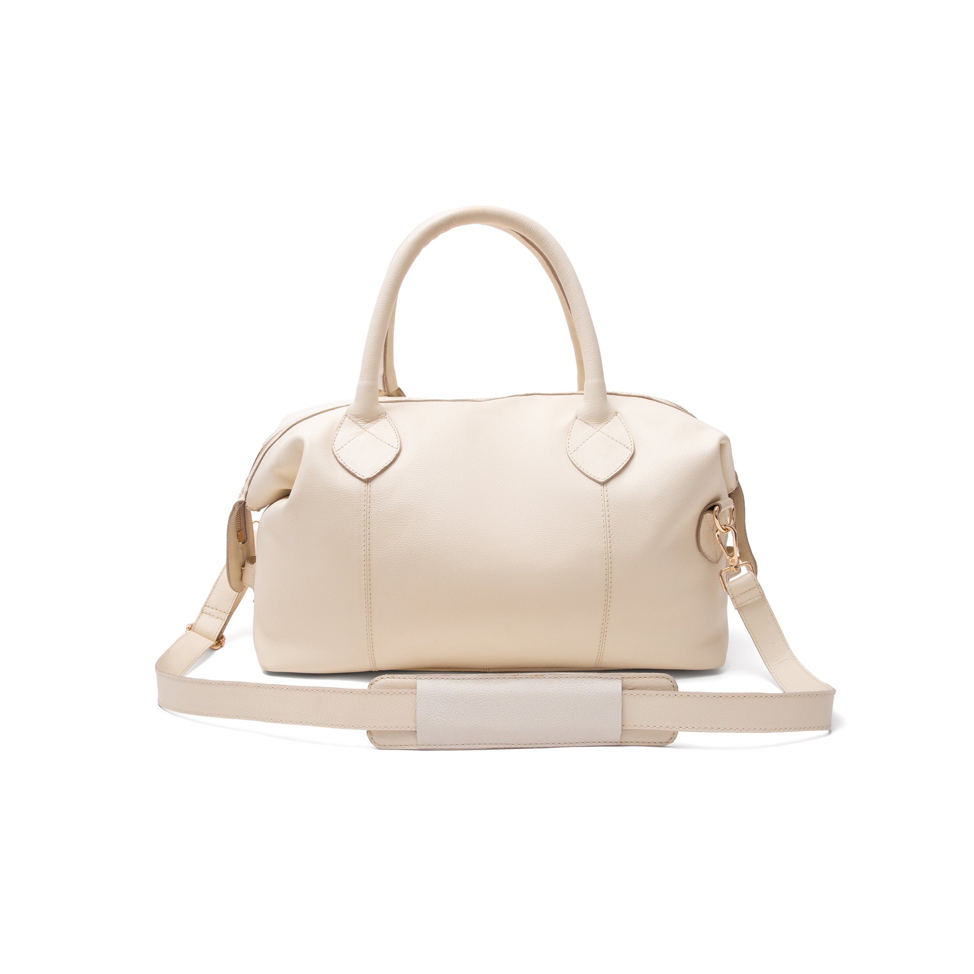 Stylish leather travel bag combining functionality with timeless design.