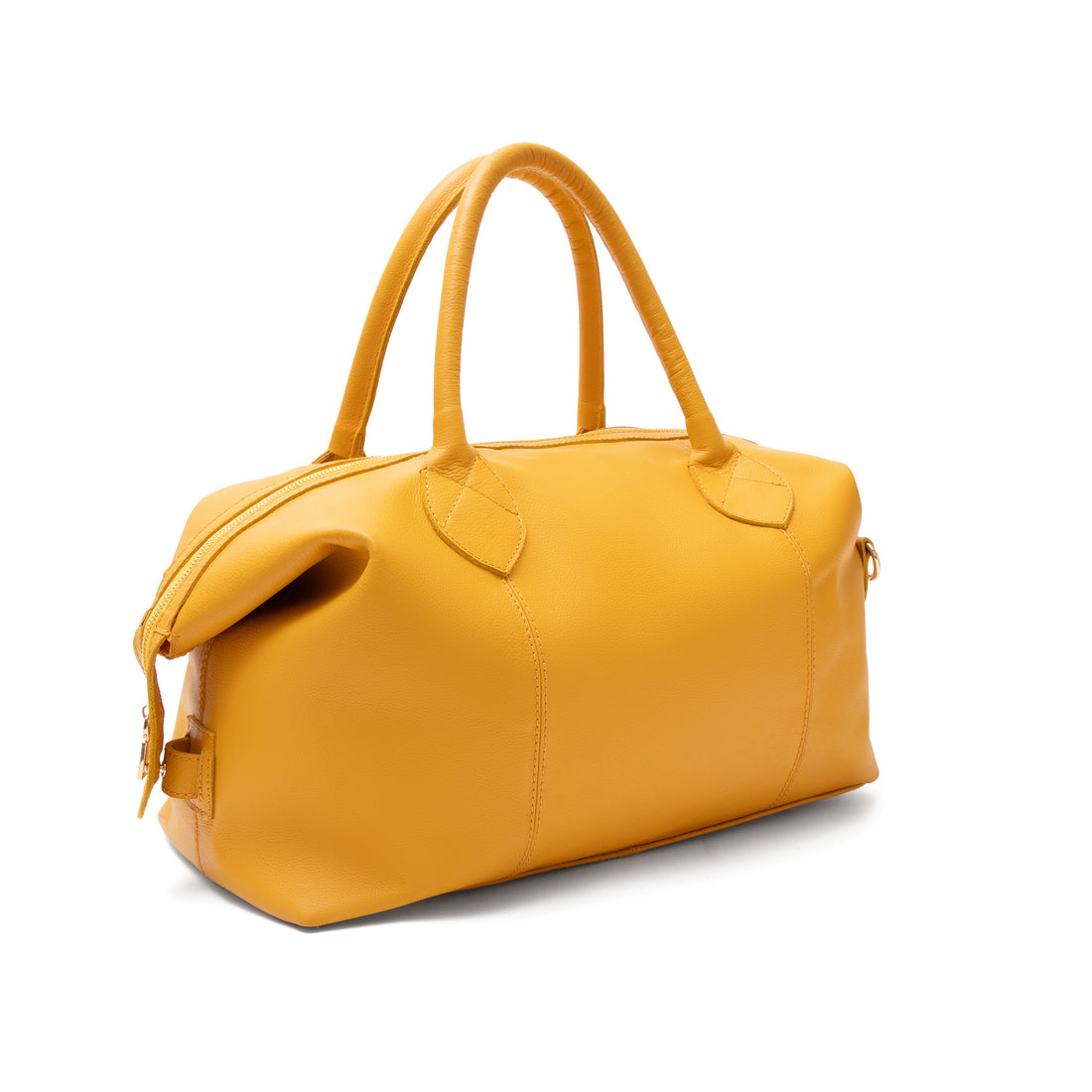 Premium leather duffel bag designed for stylish travel and weekend use