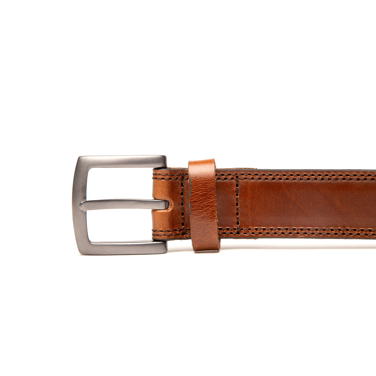 Leather Belt | Cognac Stitch - Quavaro