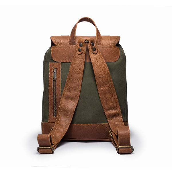 Tomcat Green 2 Backpack | Quavaro | Handmade Travel Bag