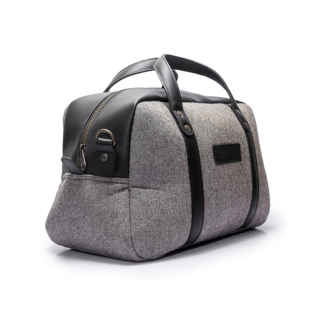 Premium leather weekender bag with sturdy handles and spacious interior